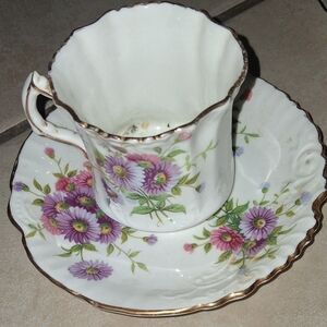 Elegant Floral Porcelain Cup and Saucer Set